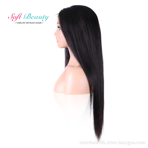 RTS Brazilian Bang Wholesale 100% Vendors Glueless Virgin Closure Lace 4x4 Silky Straight Human Hair Wig